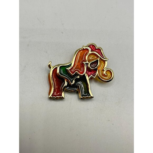 Colorful Elephant Brooch Poured Resin Pin Multicolor Animal Figural Jewelry - Picture 2 of 7